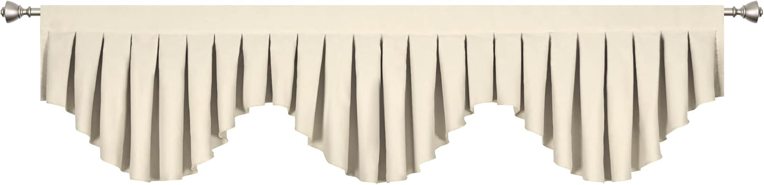 Beige Blackout Rod Pocket Window Valance