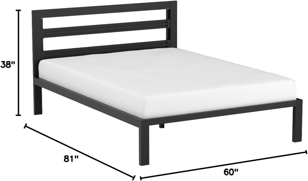 Black Industrial Queen Metal Bed Frame