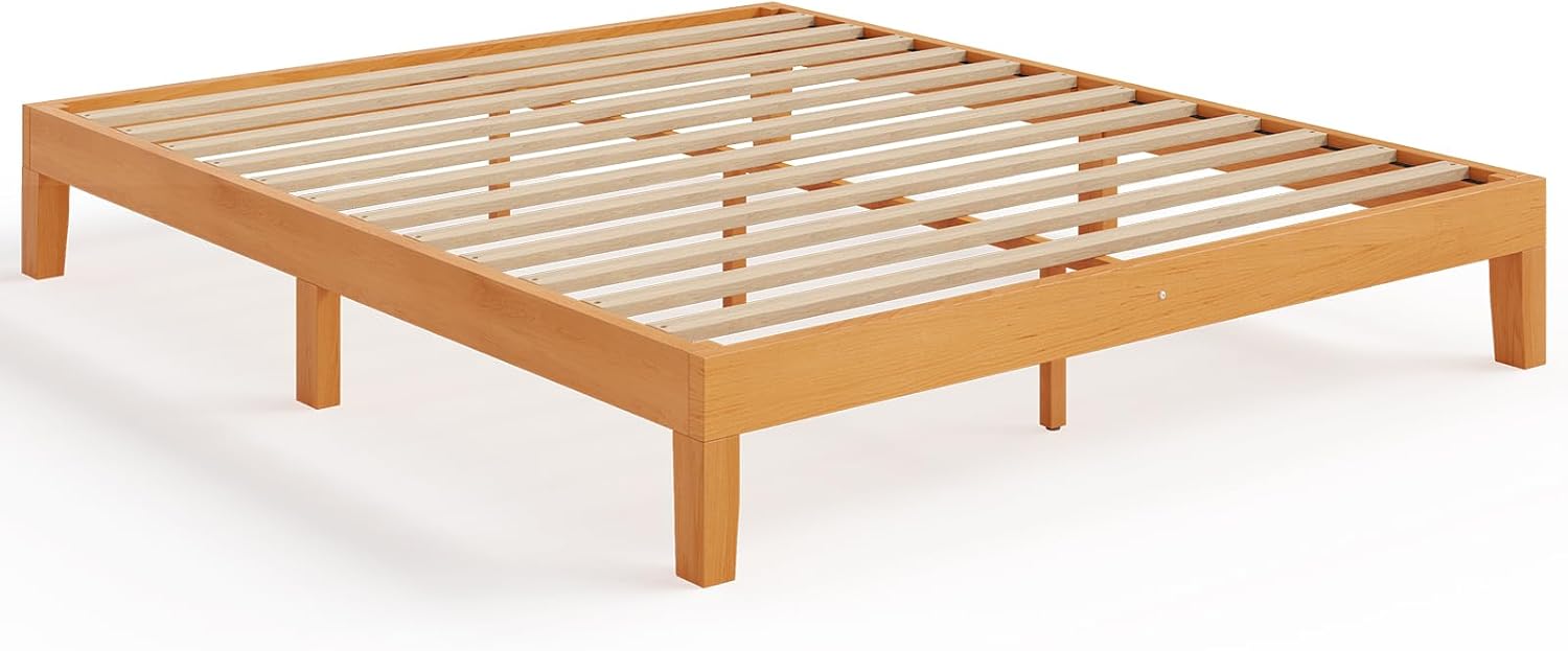 Solid Wood King Platform Bed Frame 12 Inch