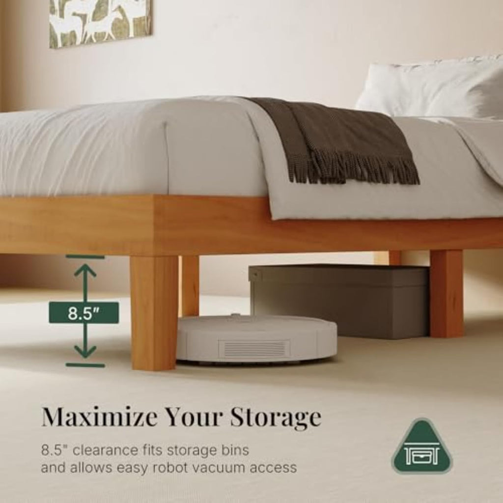 Solid Wood King Platform Bed Frame 12 Inch