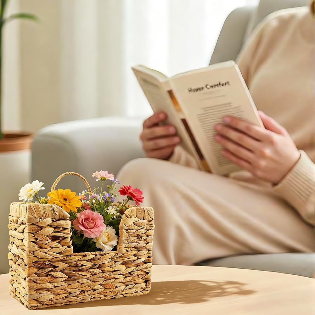 Water Hyacinth Wall Magazine Organizer