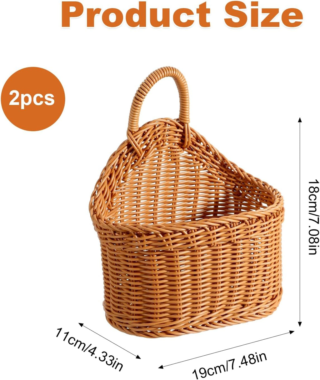 2 Washable Woven Kitchen Storage Baskets