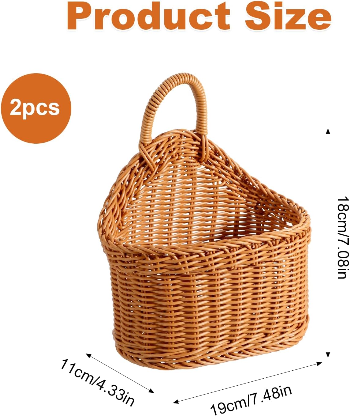2 Washable Woven Kitchen Storage Baskets