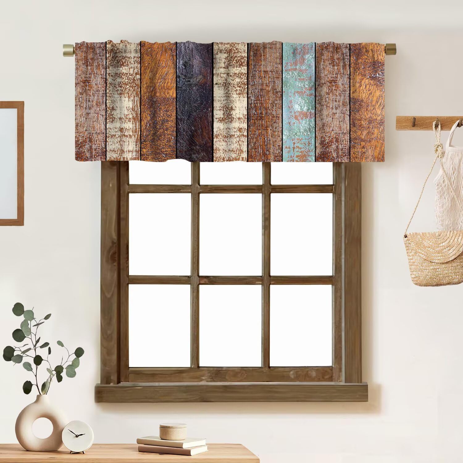 Vintage Barn Door Wooden Window Valance