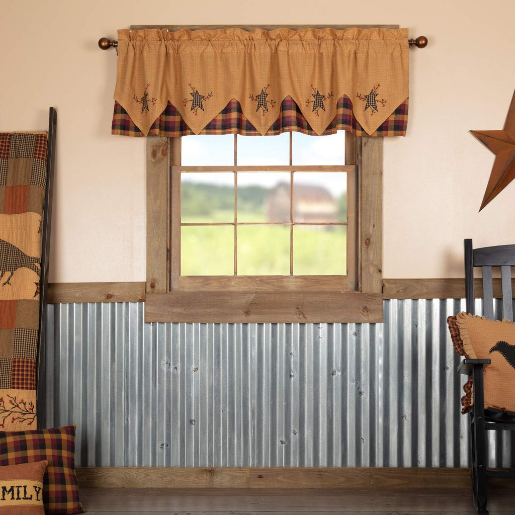 Primitive Star Pip Layered Kitchen Valance