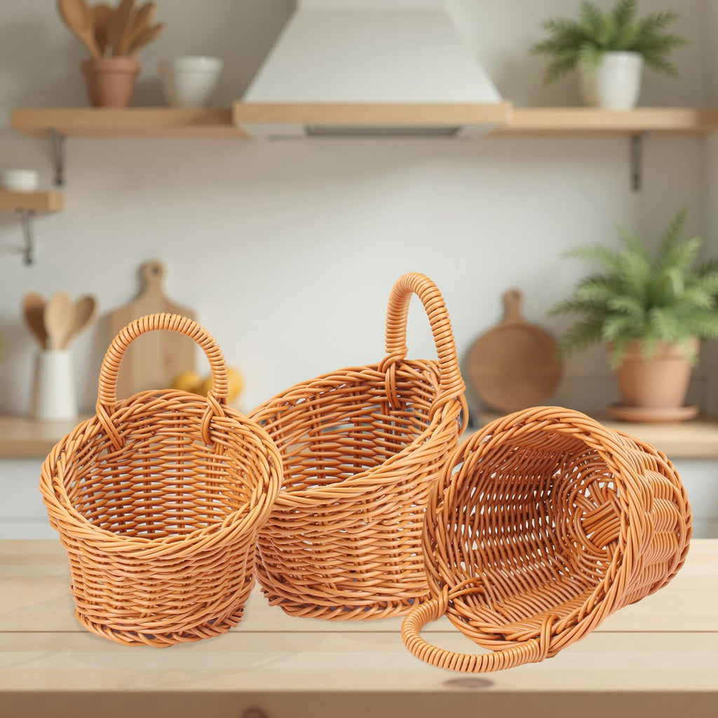 8 Boho Woven Wall Hanging Baskets