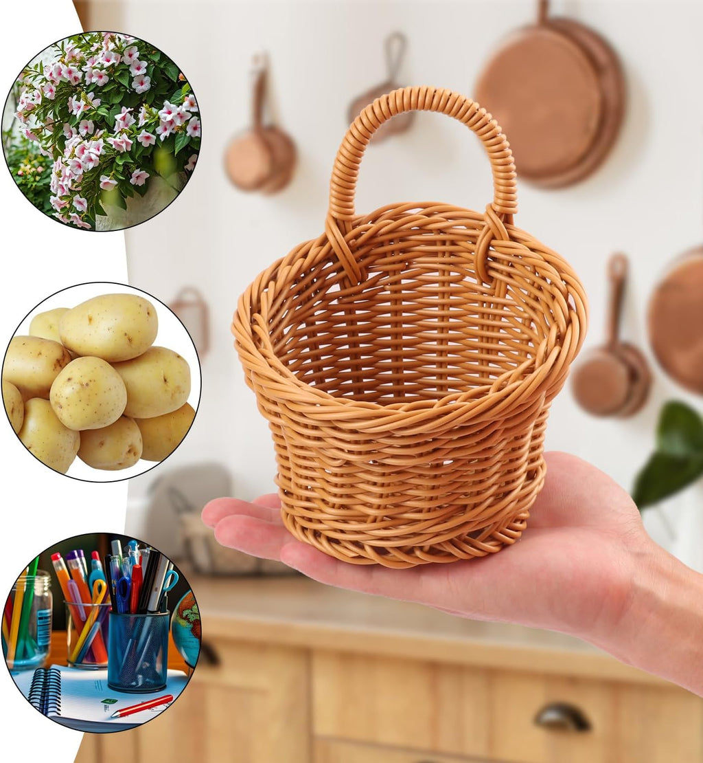 8 Boho Woven Wall Hanging Baskets