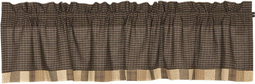 Block Border Black Window Curtain Valance