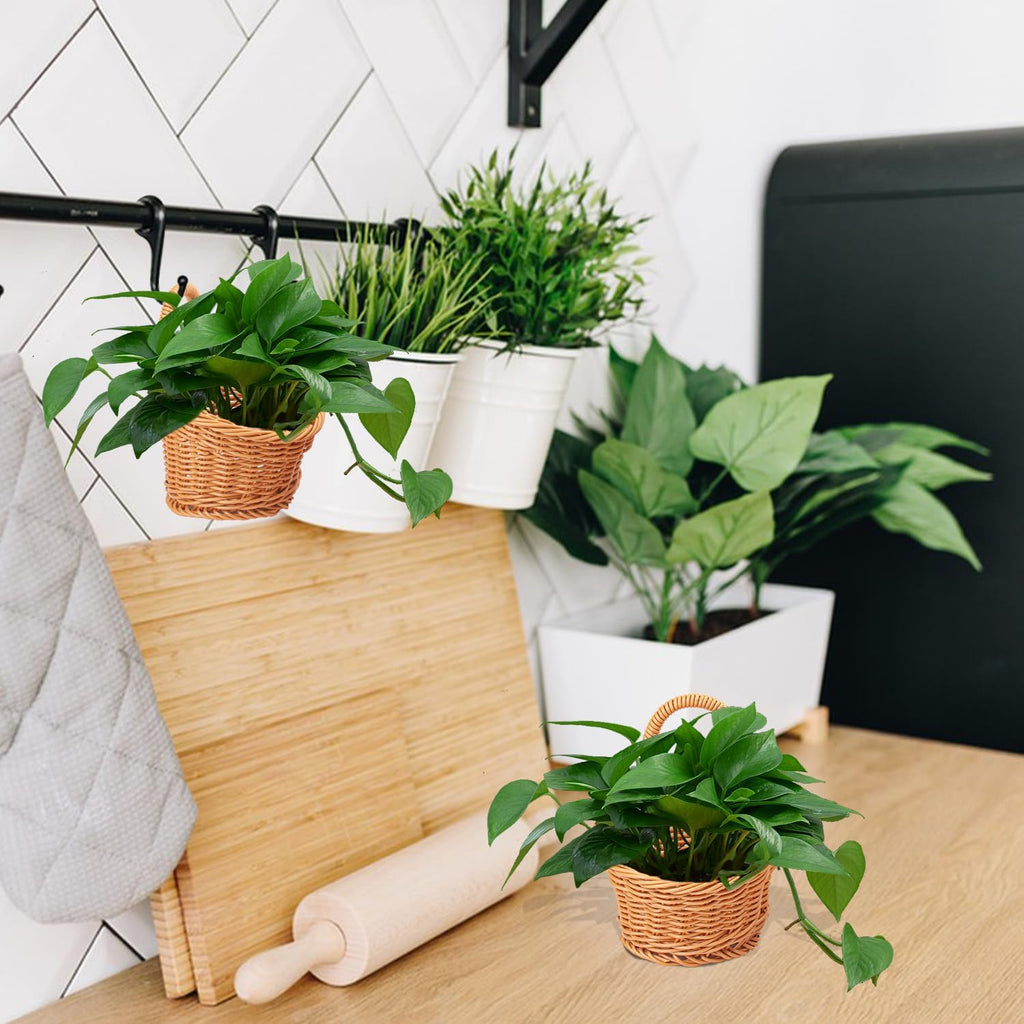 8 Boho Woven Wall Hanging Baskets
