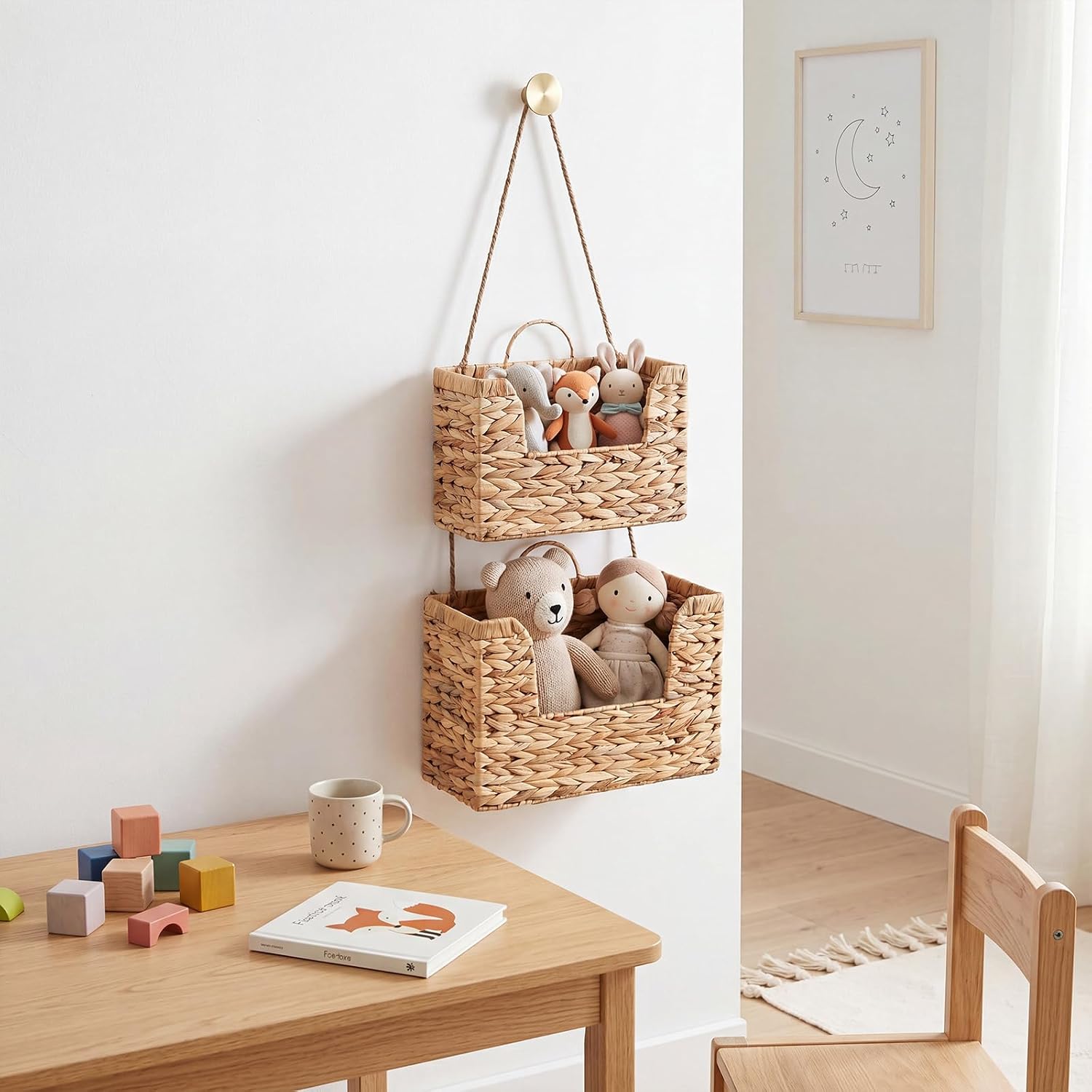 2-Tier Water Hyacinth Magazine Baskets