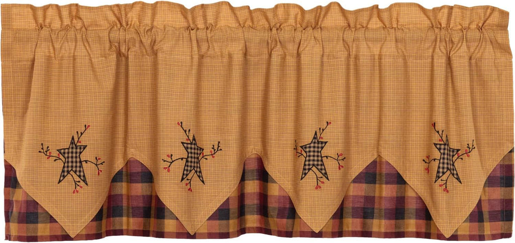 Primitive Star Pip Layered Kitchen Valance