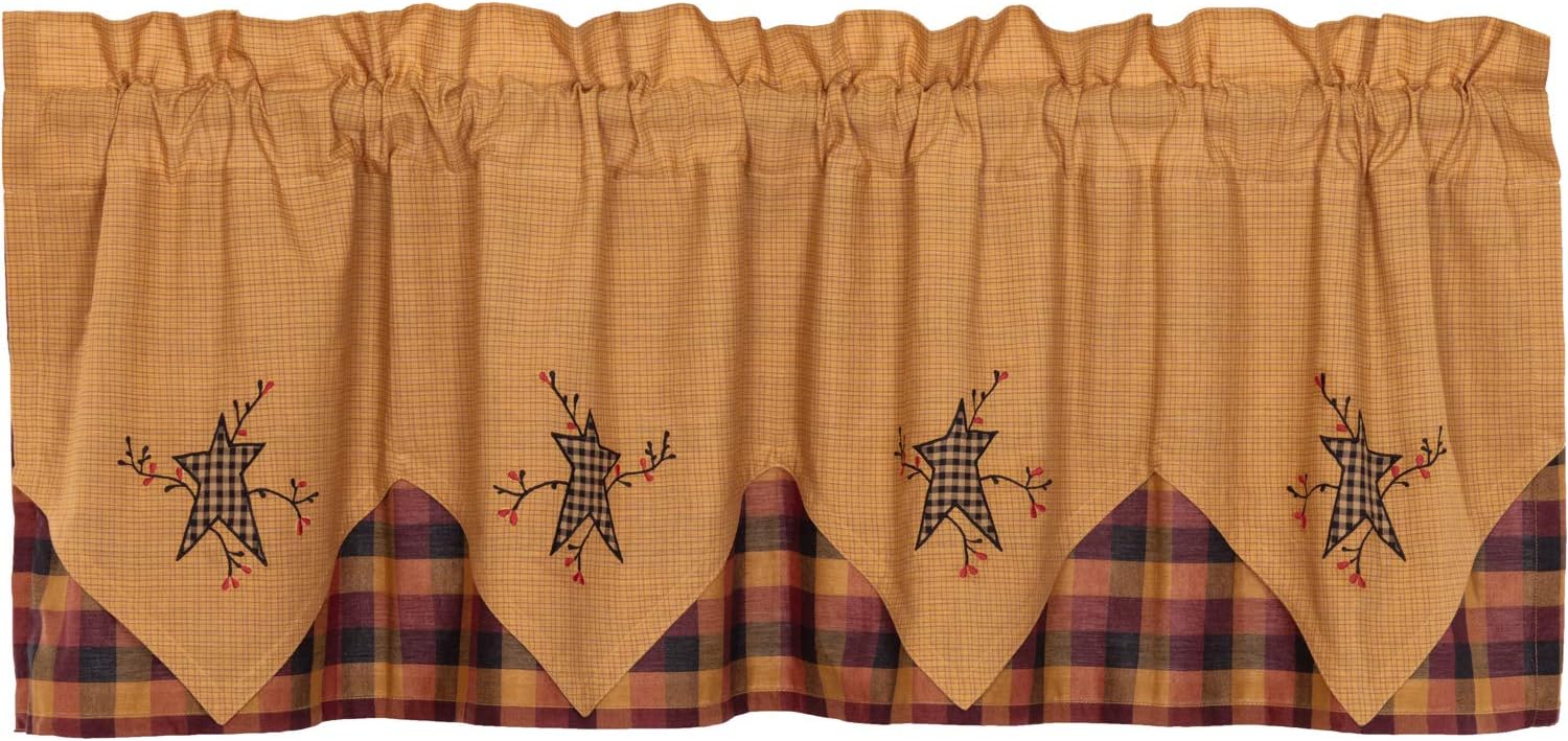 Primitive Star Pip Layered Kitchen Valance