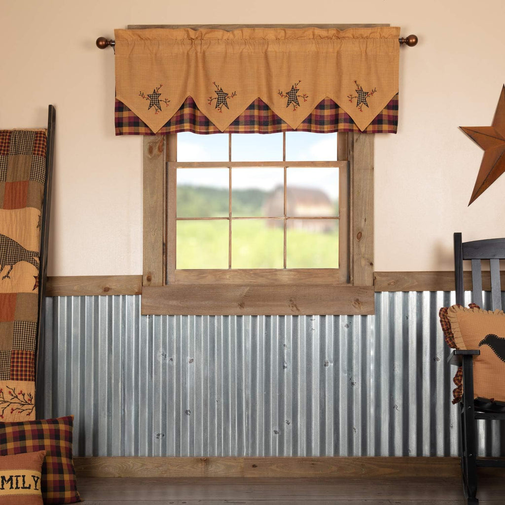 Primitive Star Pip Layered Kitchen Valance