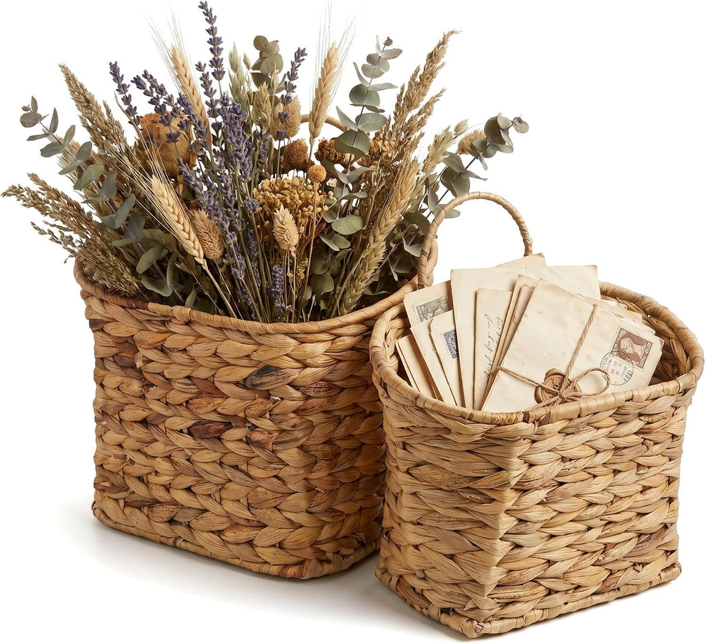 Set Of 2 Woven Wall Hanging Baskets