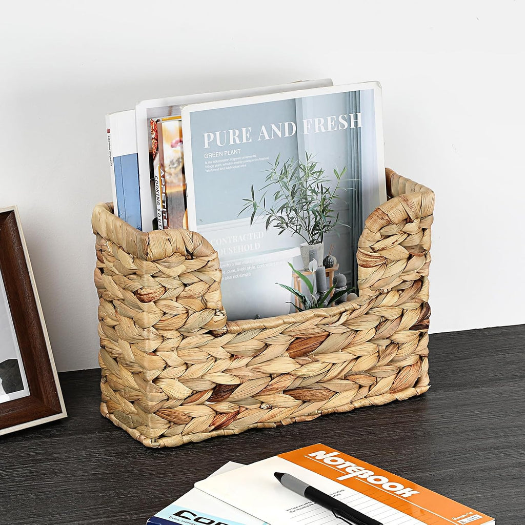 Water Hyacinth Wall Magazine Organizer