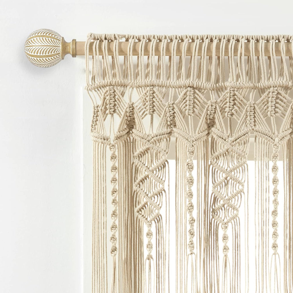 Boho Macrame Textured Cotton Window Valance