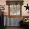 Block Border Black Window Curtain Valance