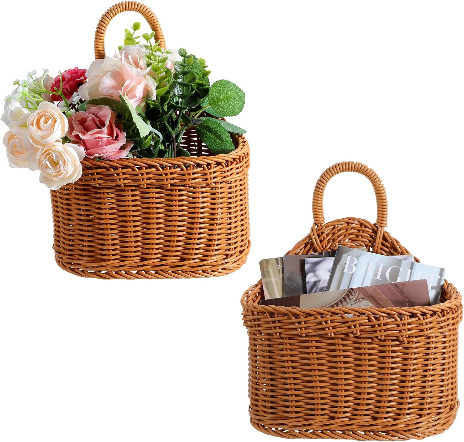 2 Washable Woven Kitchen Storage Baskets