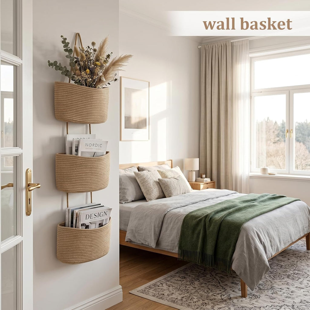 3-Tier Cotton Jute Hanging Organizer