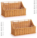 2 Plastic Wicker Wall Hanging Baskets