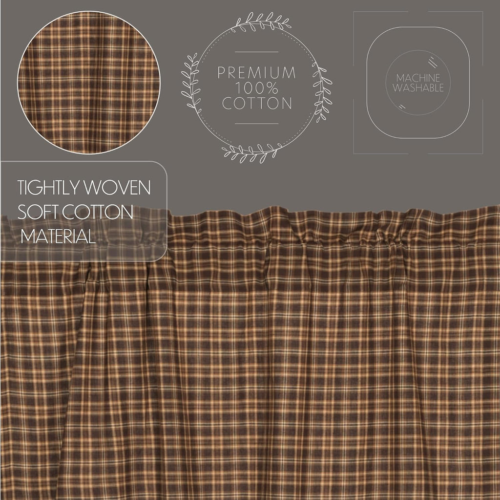 Rustic Plaid Cotton Kitchen Window Swags