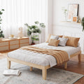 Natural Rubber Wood Full Platform Bed Frame