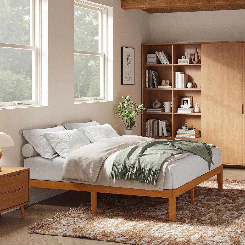 Solid Wood King Platform Bed Frame 12 Inch