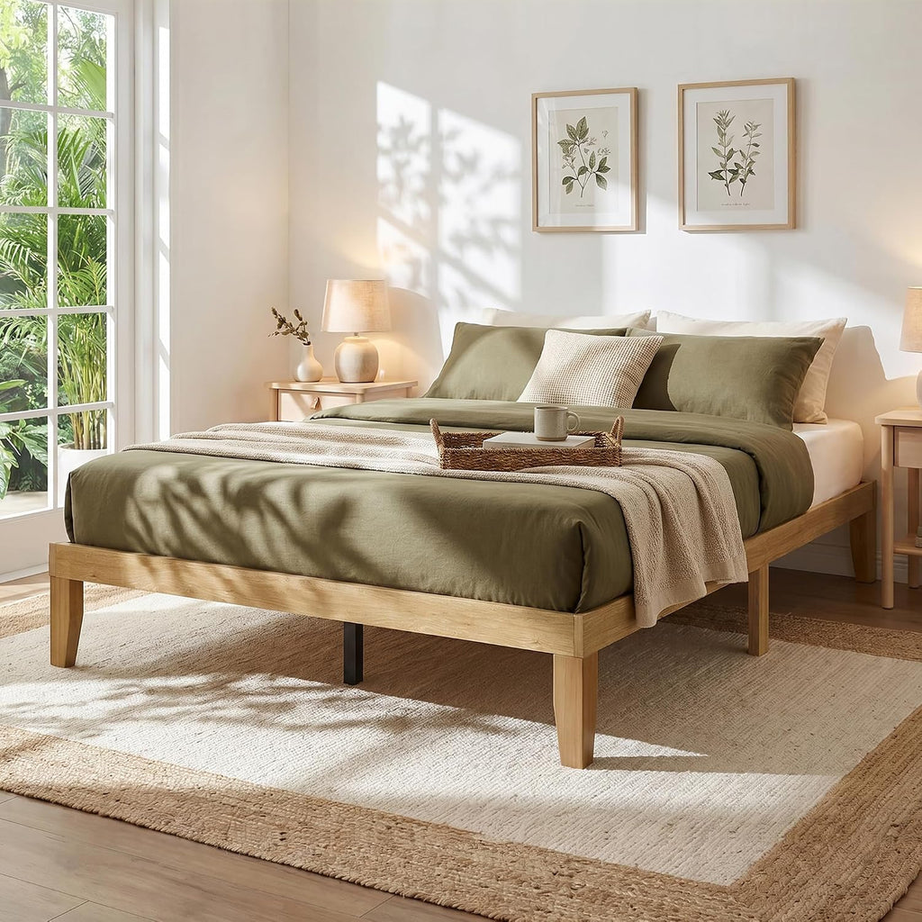 Minimalist Queen Wood Platform Bed Frame