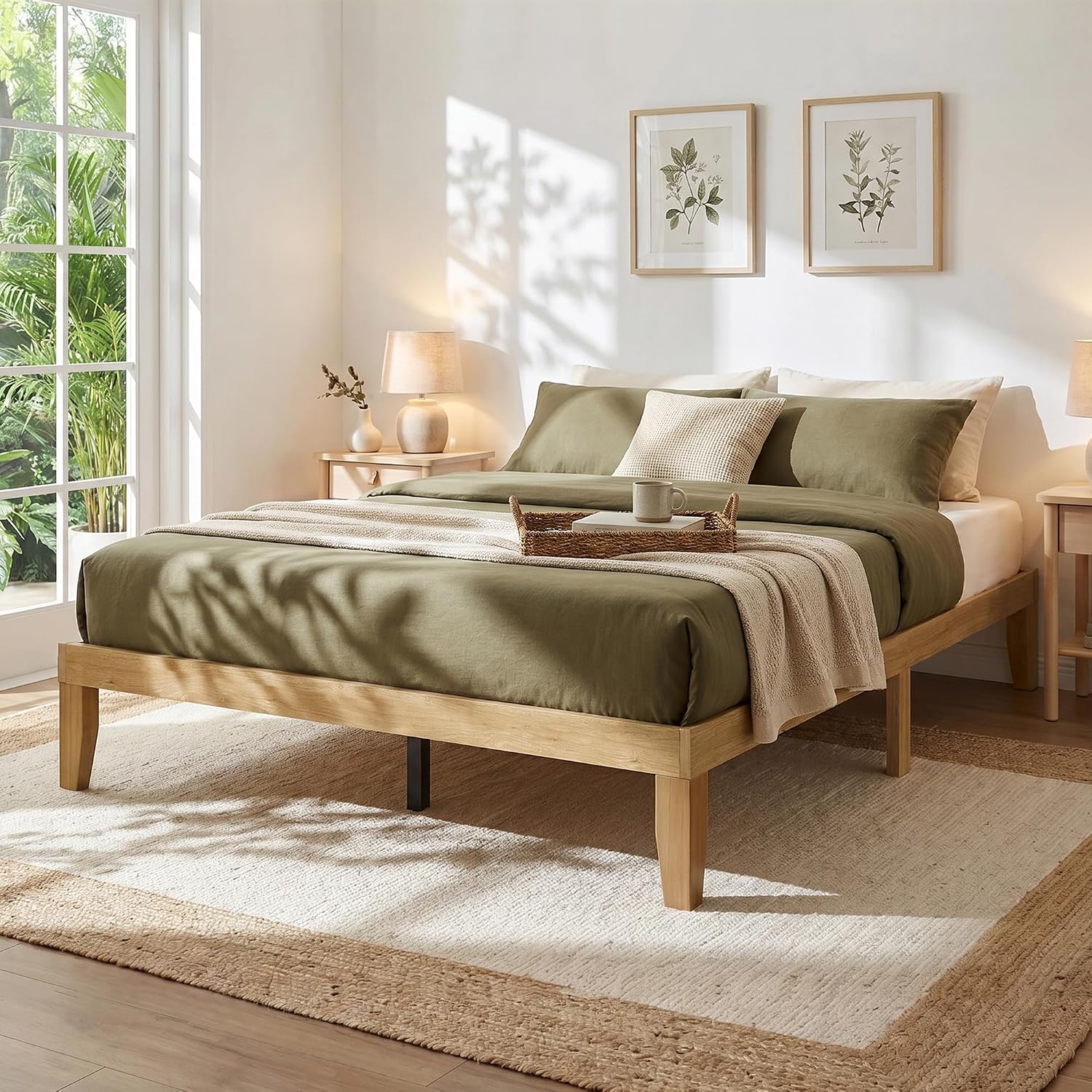 Minimalist Queen Wood Platform Bed Frame