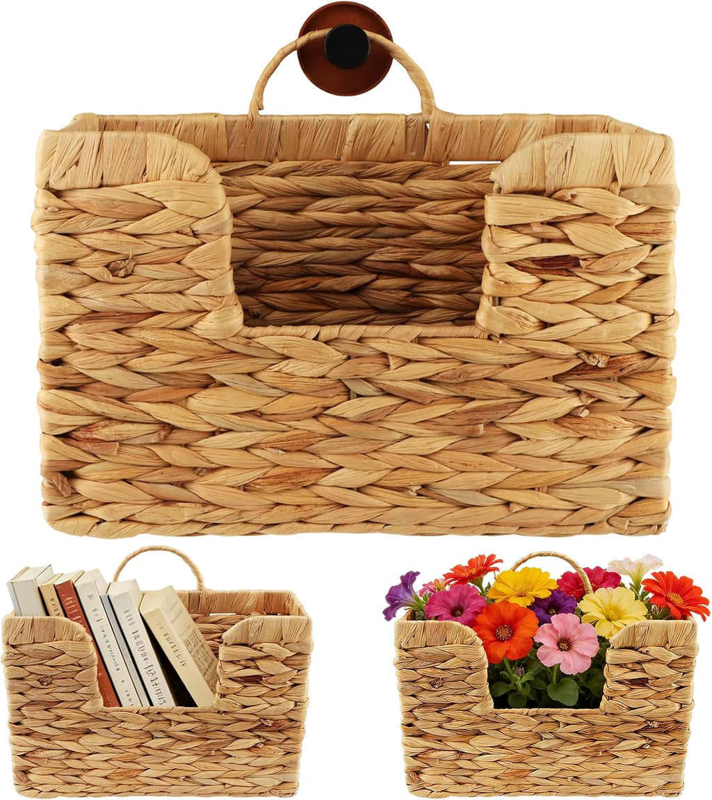 Water Hyacinth Wall Magazine Organizer