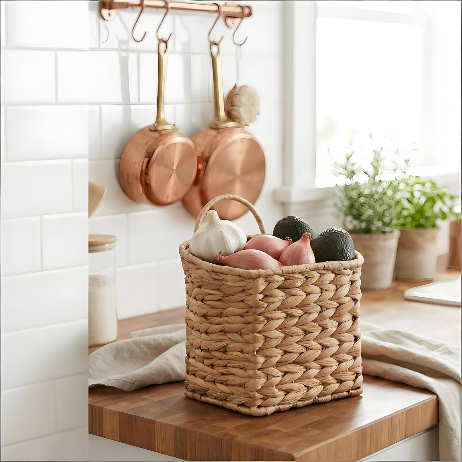 Set Of 2 Woven Wall Hanging Baskets