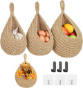 3 Linen Boho Wall Fruit Baskets