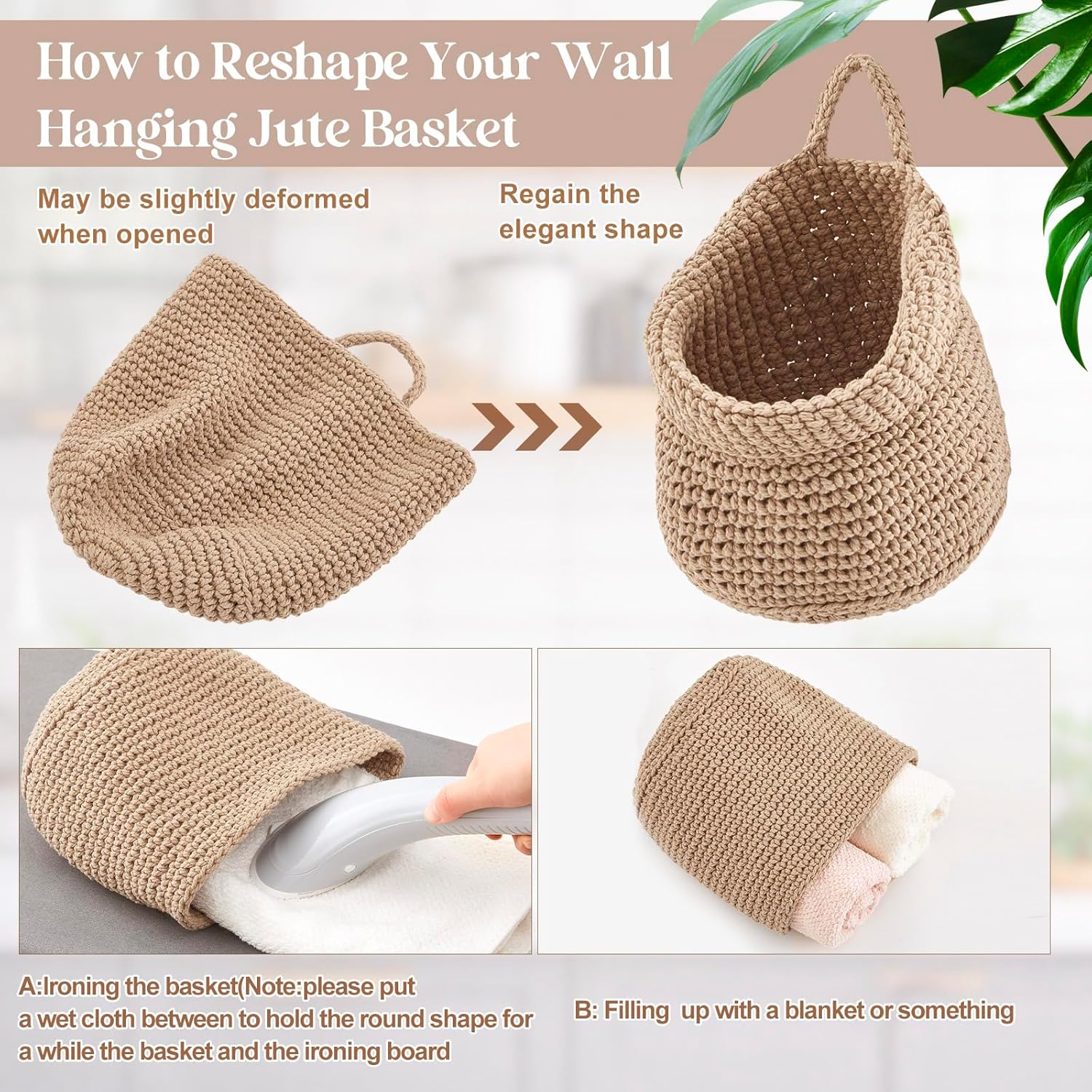 3 Cotton Rope Teardrop Storage Baskets