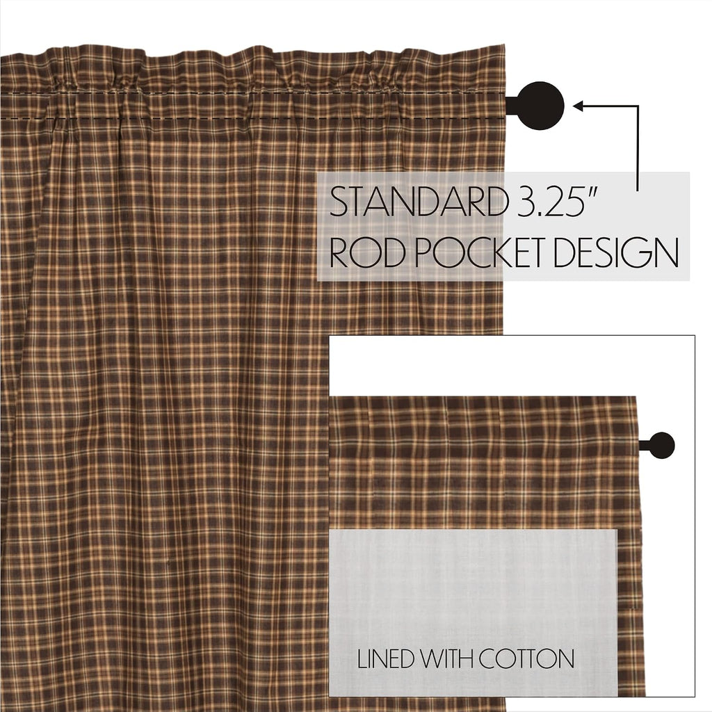 Rustic Plaid Cotton Kitchen Window Swags