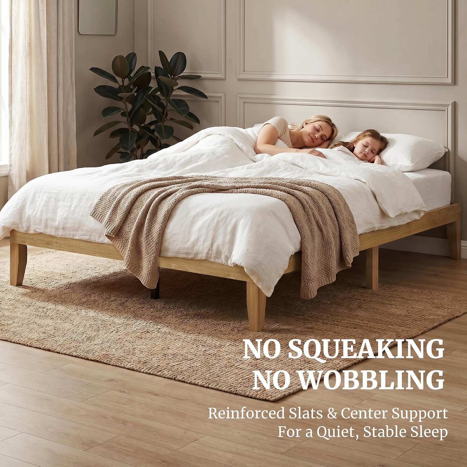 Minimalist Queen Wood Platform Bed Frame