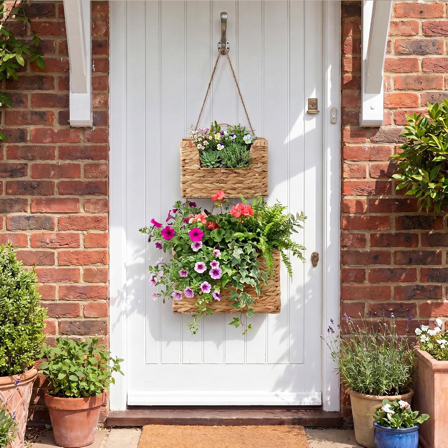 2-Tier Water Hyacinth Magazine Baskets