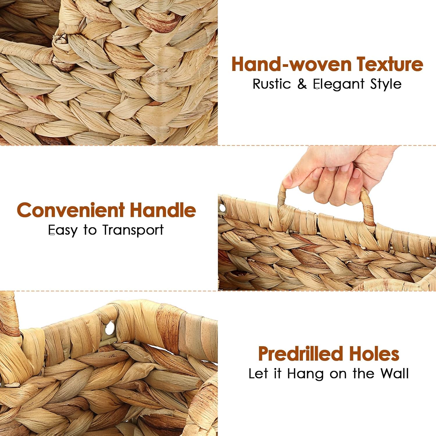 Water Hyacinth Wall Magazine Organizer