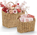 2 Natural Water Hyacinth Hanging Baskets