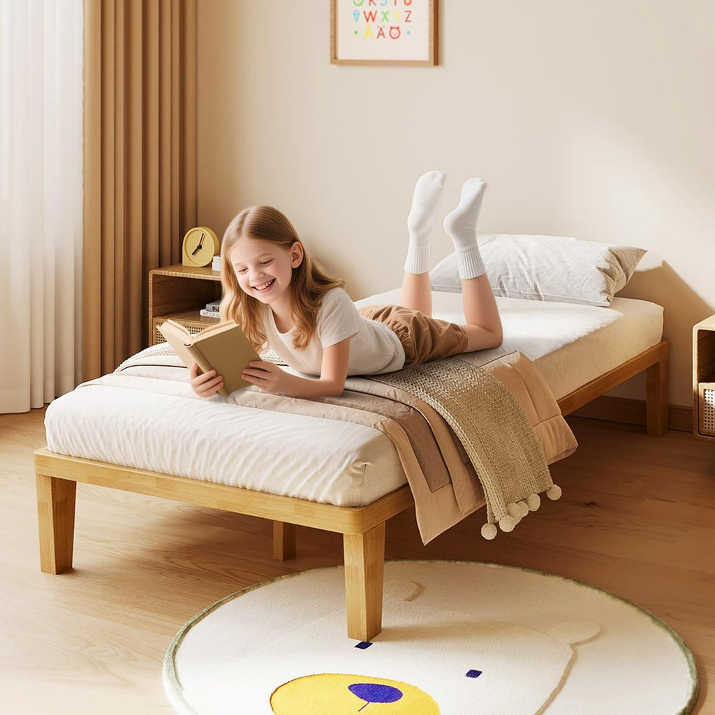 Solid Wood Minimalist Twin Tatami Bed Frame