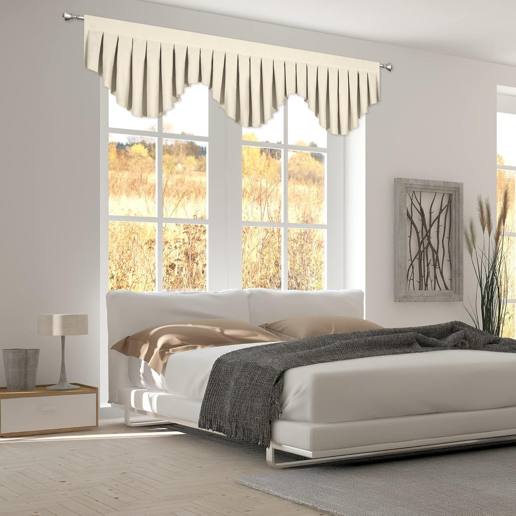 Beige Blackout Rod Pocket Window Valance