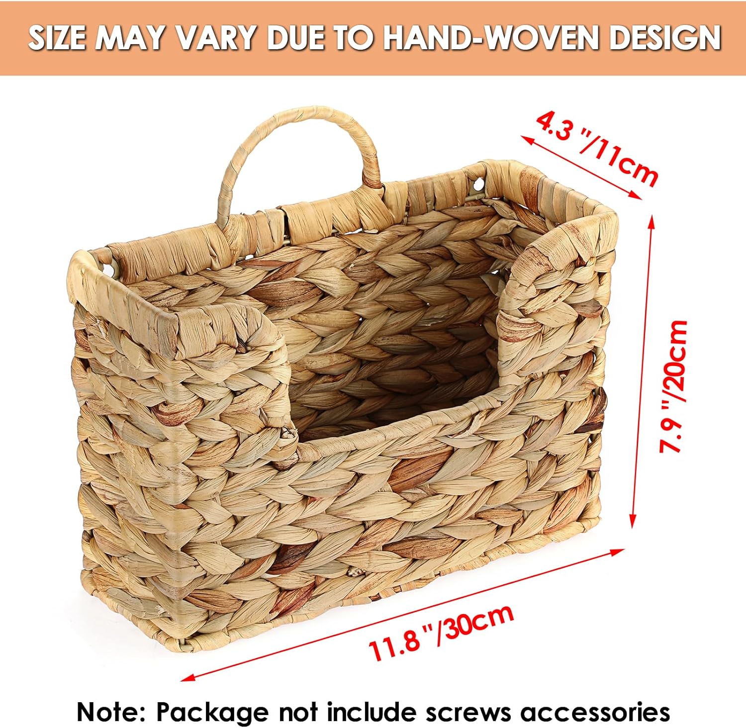 Water Hyacinth Wall Magazine Organizer