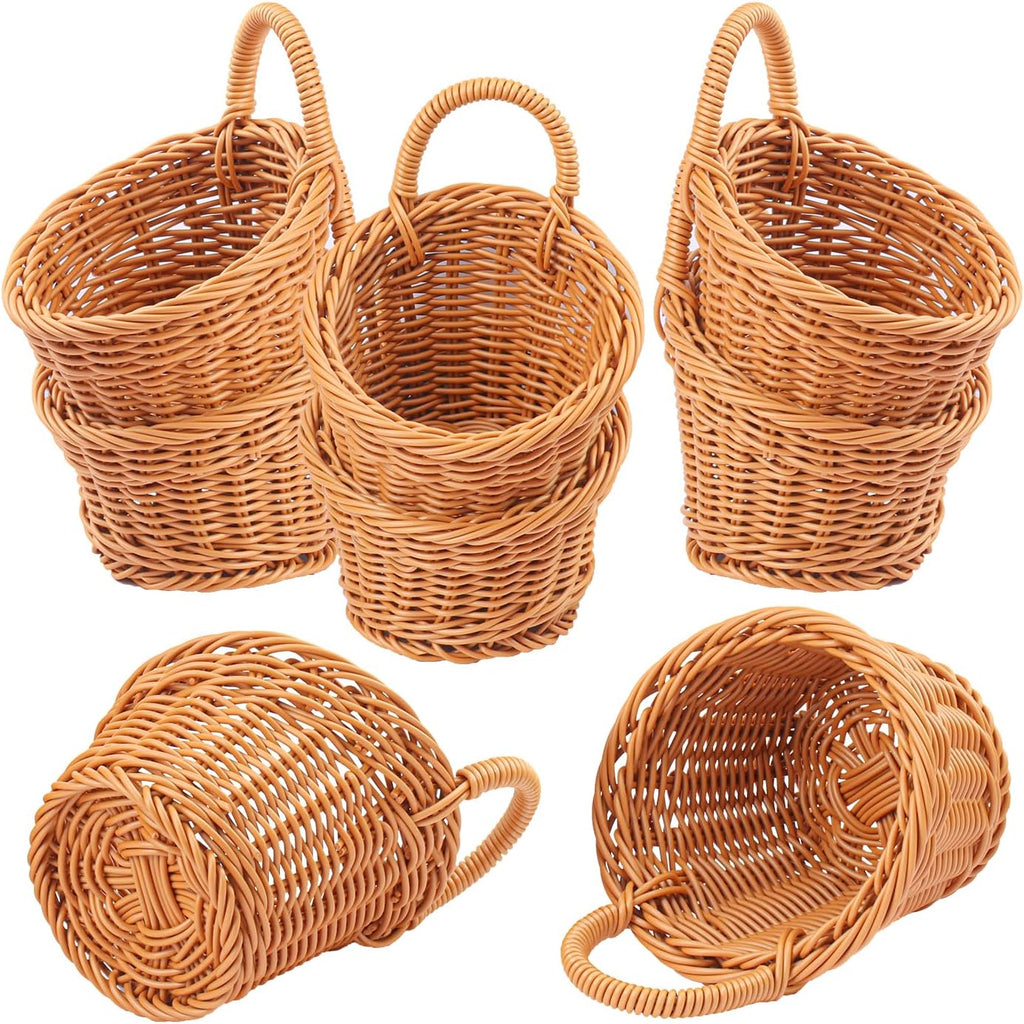 8 Boho Woven Wall Hanging Baskets
