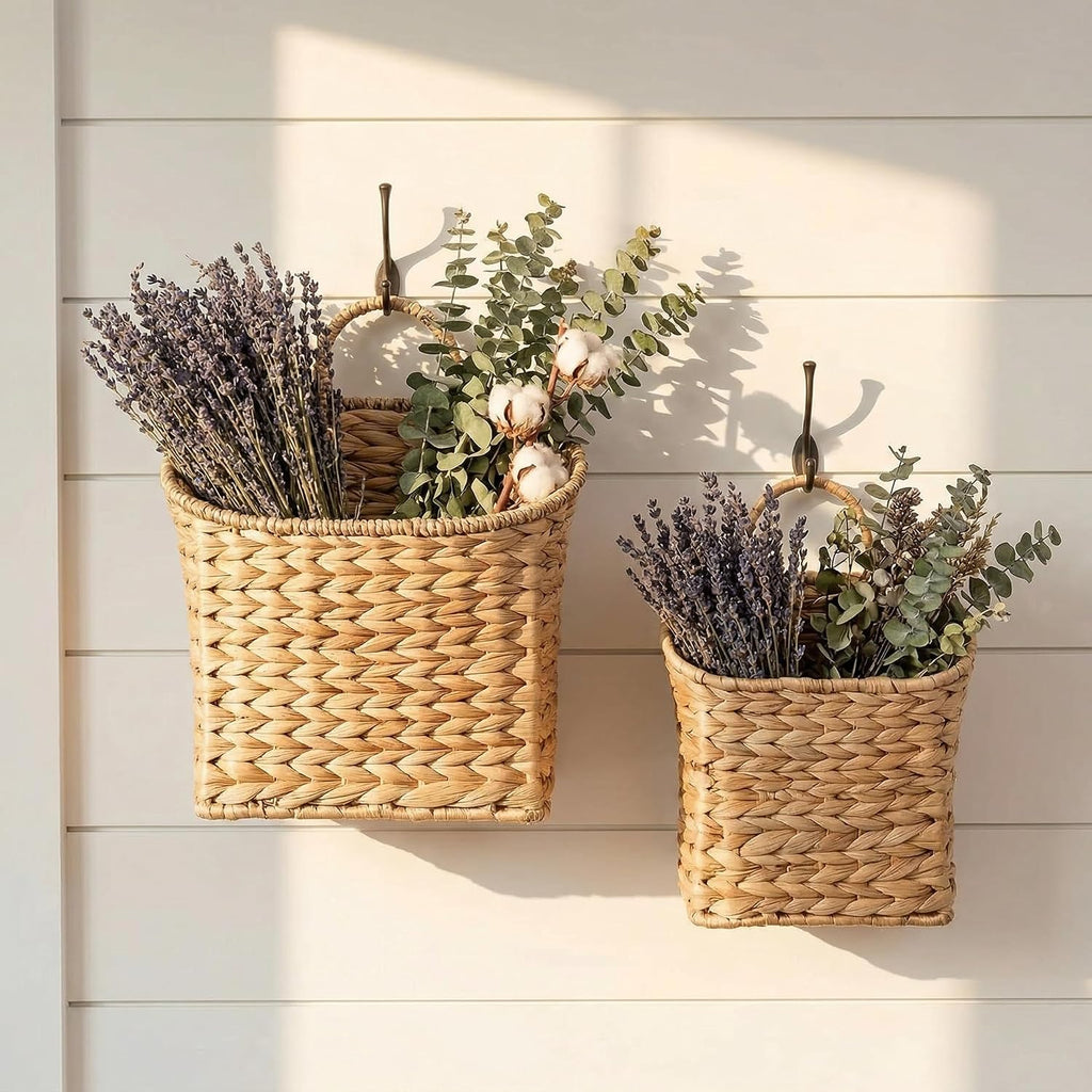 Set Of 2 Woven Wall Hanging Baskets