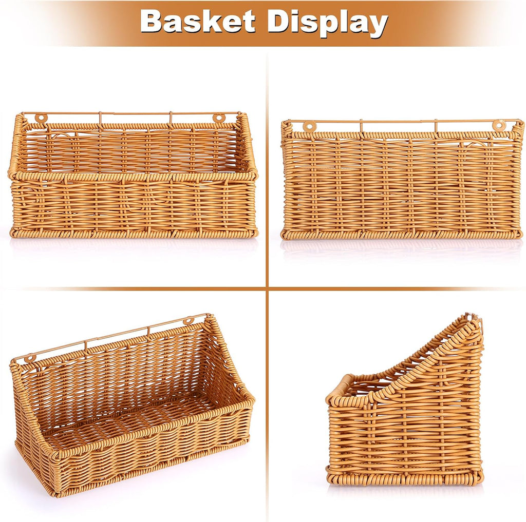 2 Plastic Wicker Wall Hanging Baskets
