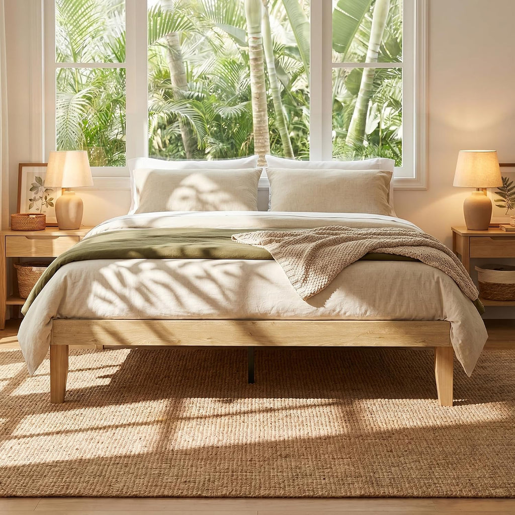 Minimalist Queen Wood Platform Bed Frame