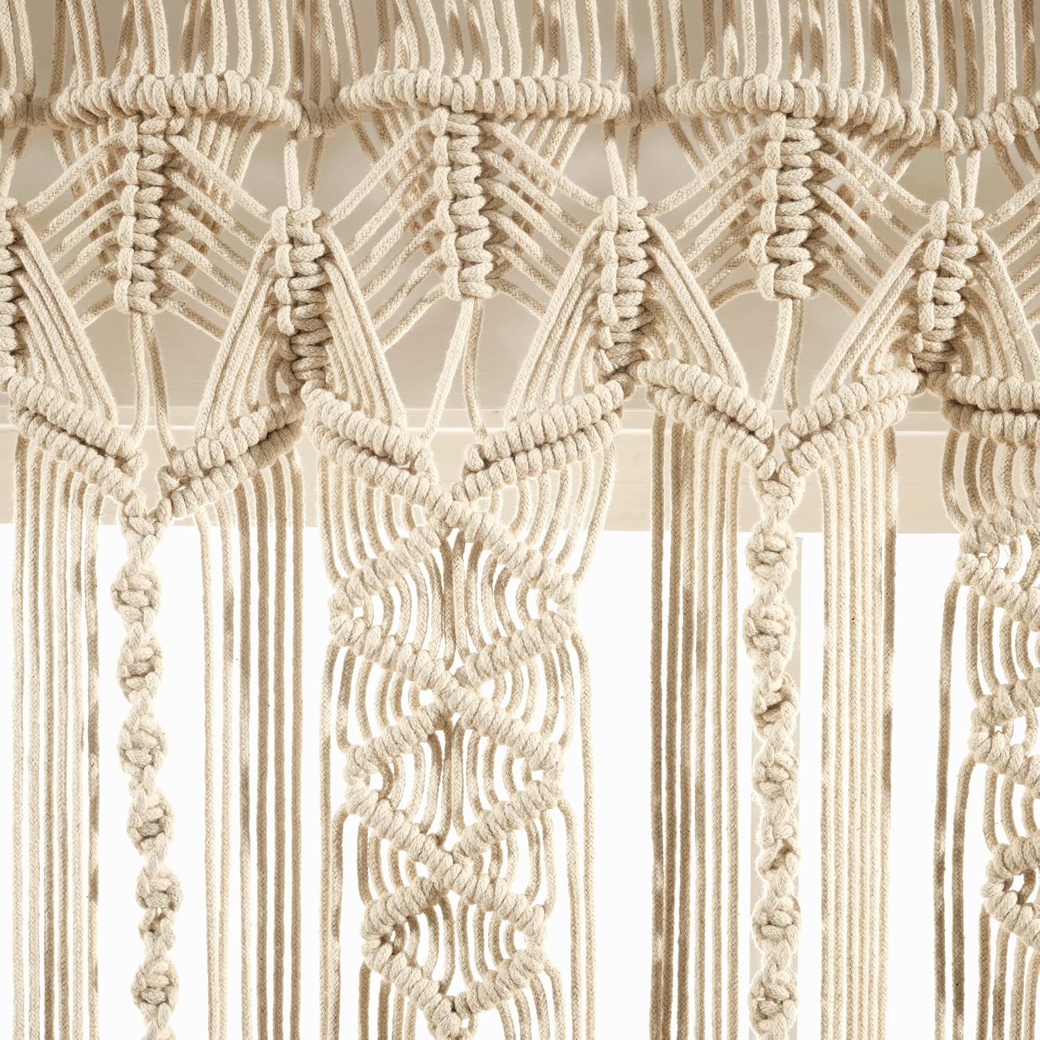 Boho Macrame Textured Cotton Window Valance