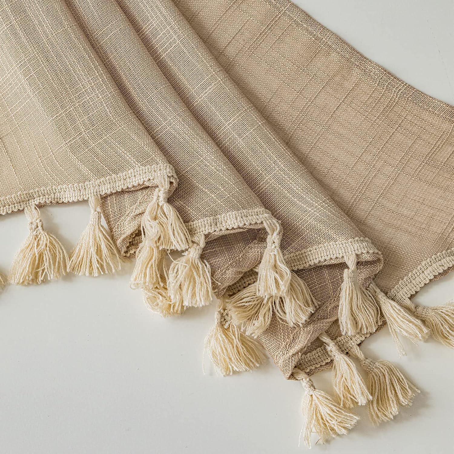 Tassel Linen Rustic Window Swag Valance